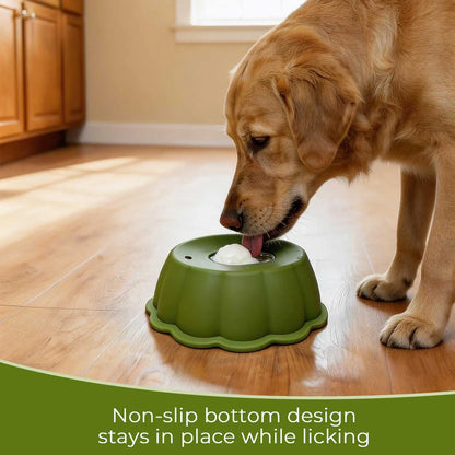 BOMUU Dog Liquid Slow Feeder and Lick Bowl with Ball for Oral Hygiene and Tongue Cleaning, No-Mess Yogurt and Water Bowl for Enrichment