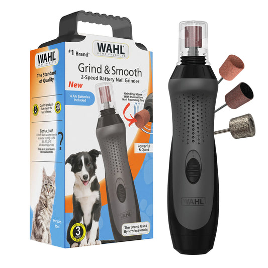 Wahl 2-Speed Battery-Powered Dog Nail Grinder with Concave Rounding Tip and Safety Nail Guard - Model 3026333