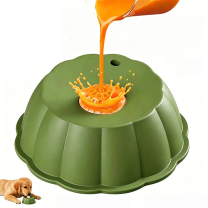 BOMUU Dog Liquid Slow Feeder and Lick Bowl with Ball for Oral Hygiene and Tongue Cleaning, No-Mess Yogurt and Water Bowl for Enrichment